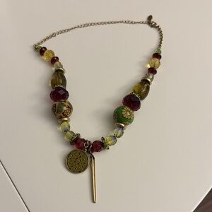 Pilgrim Multicolor Beaded Necklace with Pendant